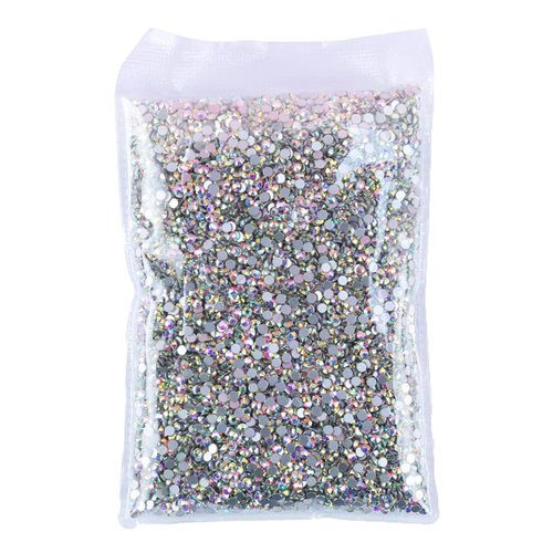 14400pcs Flatback Crystal Rhinestones Half Round Glue Fix Rhinestone for Crafts Nail Art（Crystal AB,SS4/1.4-1.6mm）