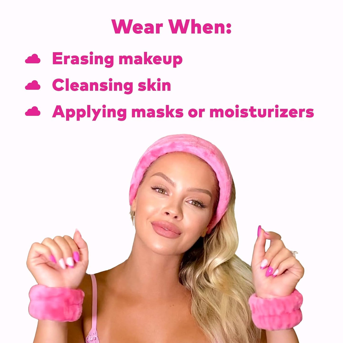 The Original MakeUp Eraser Drip Eraser Set - Absorbent Headband & Wristbands for Spa Use | 3-Piece Set