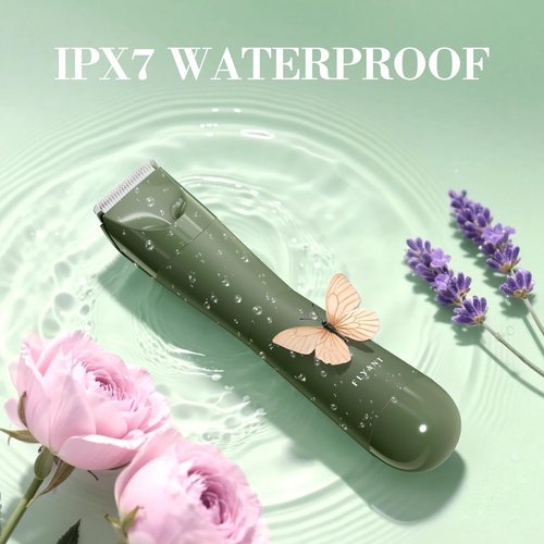 Flyant Bikini Trimmer - 2 in 1 Electric Shaver for Women | Waterproof IPX7 with LED Light - Green