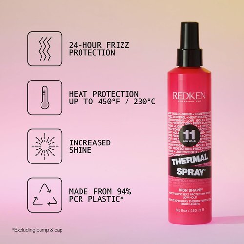 Redken Thermal Spray 11 | Low Hold Hair Spray for Smooth, Silky, Frizz-Free Finish - Heat Protection