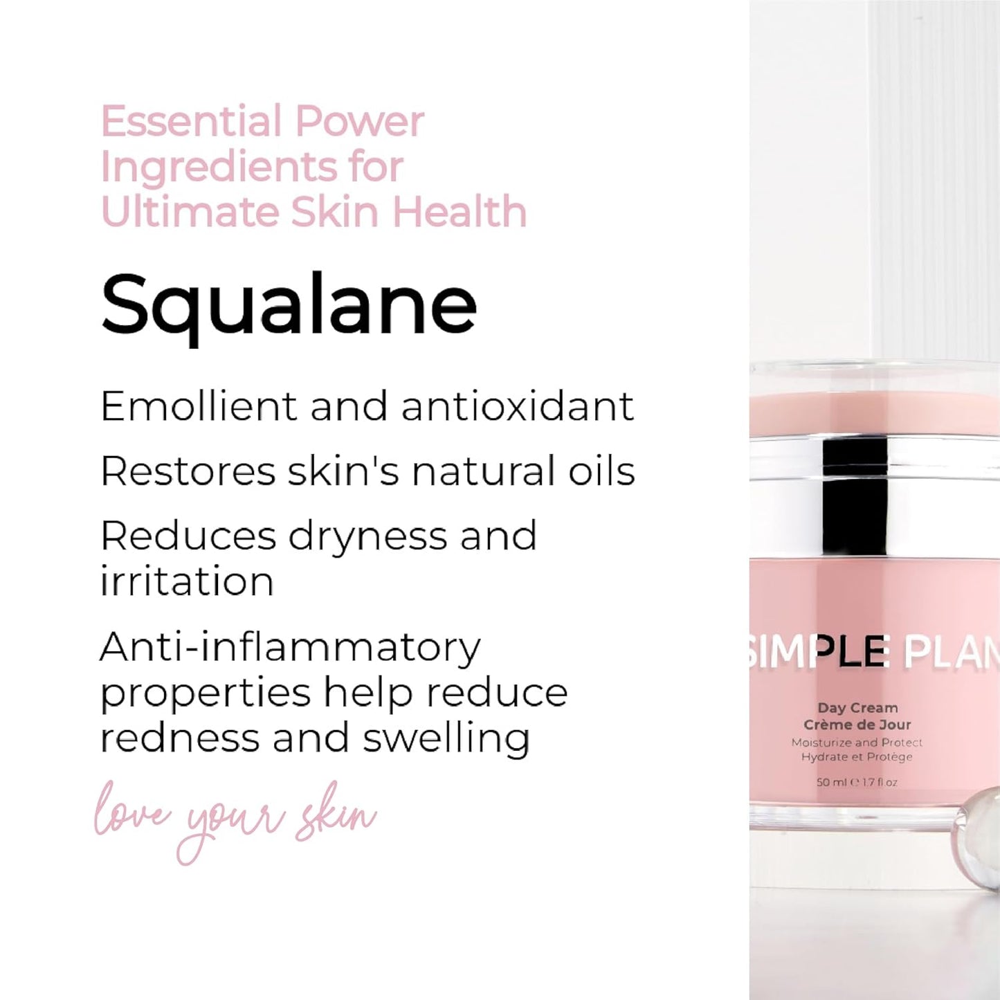 Simple Plan Daily Hydrating Day Cream - Fragrance-Free with Hyaluronic Acid & Ceramides | Lightweight for Sensitive Skin (50ml)