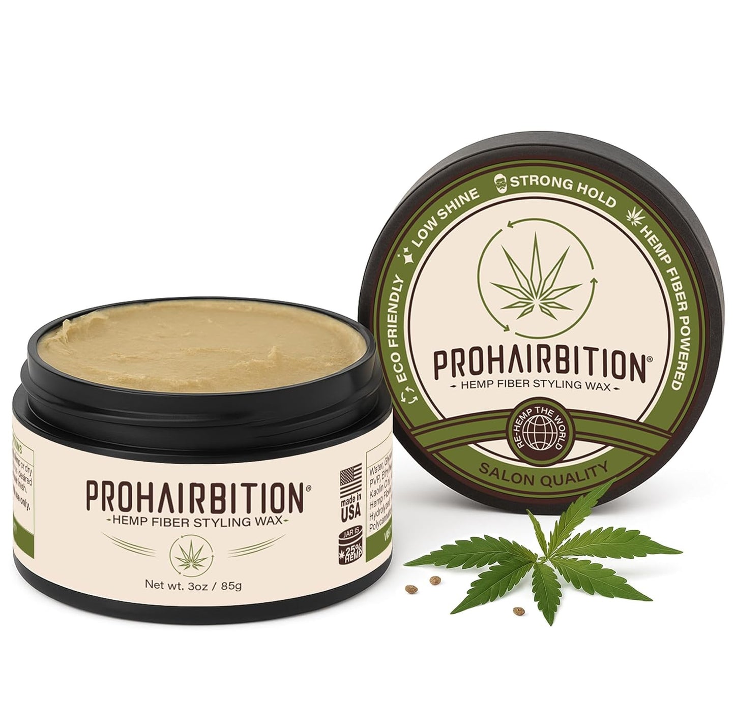 Hemp Fiber Hair Wax by Skiennix - Strong Hold Matte Finish | Non-Greasy, Long-Lasting, Vegan Formula