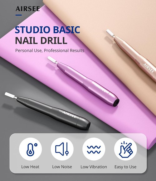 AIRSEE Electric Nail Drill - USB Portable E-File Machine for Professional Manicure & Pedicure | Purple