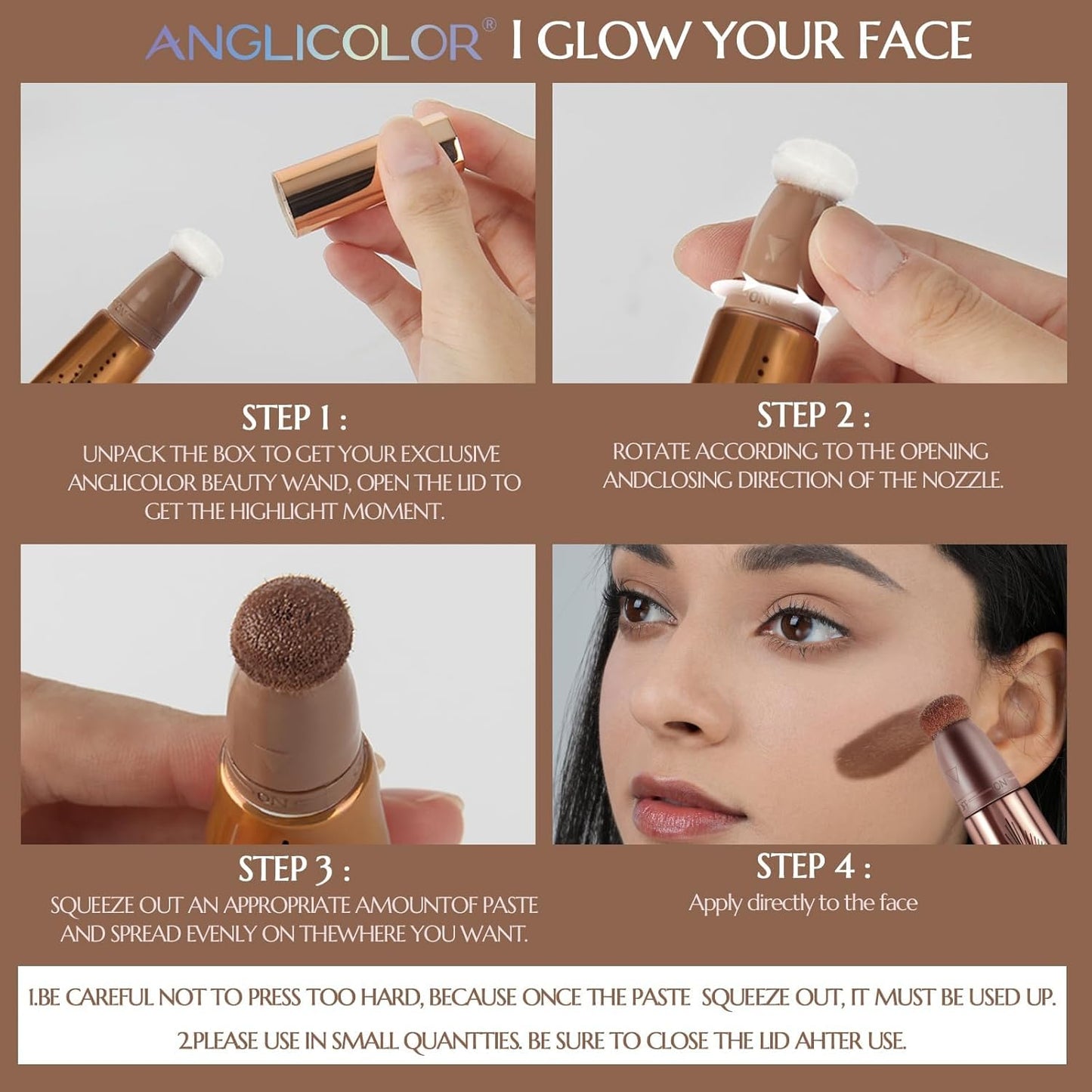 Anglicolor Highlight Beauty Wand - Liquid Highlighter Stick for Luminous Glow | Vegan & Cruelty-Free, 12ML