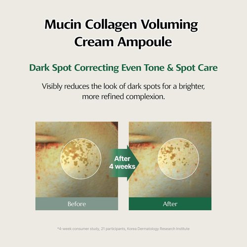 Mucin Collagen Voluming Ampoule Moisturizer - Deep Hydrating Face Cream for Radiant Skin | 0.14 Fl Oz x 5ea