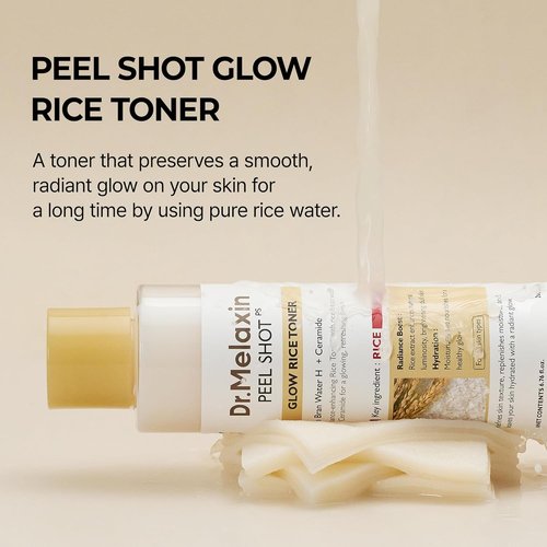Dr.Melaxin Glow Rice Toner - Hydrating & Skin Refining with Rice Extract & Ceramides | 6.76 fl. oz