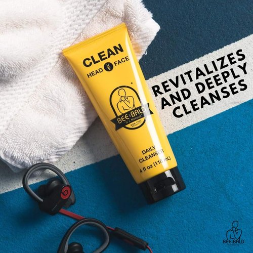 Bee Bald CLEAN Daily Head & Face Cleanser - Refreshing Bald Head Care for Men & Women | 4 fl Oz
