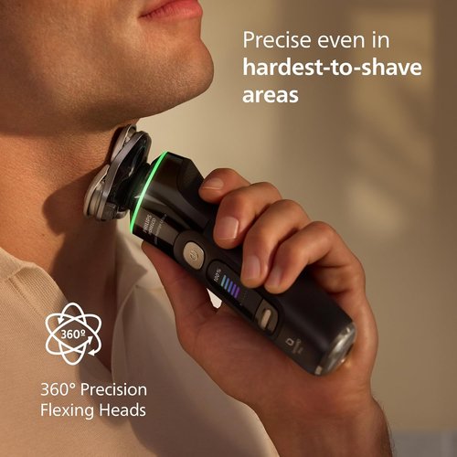 Philips Norelco Shaver i9000 Prestige - Wet & Dry Electric Shaver with SenseIQ Pro Tech | Ink Black, 5 Modes