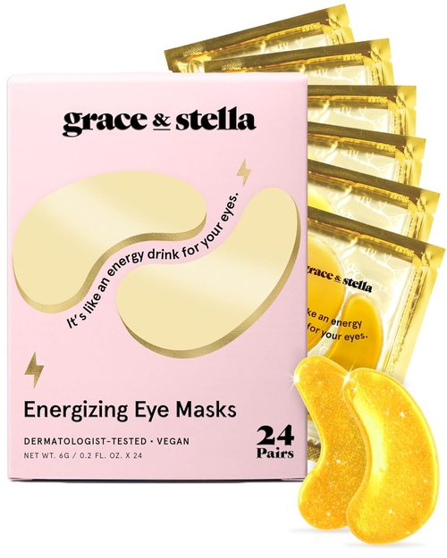 Grace & Stella Under Eye Mask - Award-Winning Gel Patches for Dark Circles & Puffiness | 24 Pairs, Gold