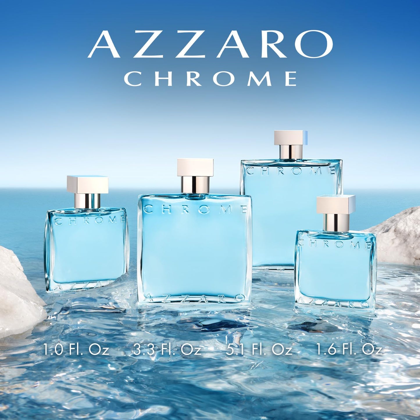 Azzaro Chrome Eau de Toilette | Fresh Aquatic Men's Cologne with Citrus & Woody Notes - Ideal Summer Fragrance