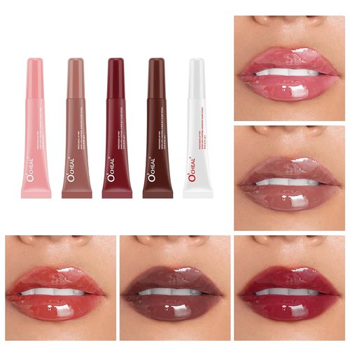 O'CHEAL Lip Gloss - Hydrating Tinted Lip Balm with Plumping Effect | Lightweight, Non-Sticky, Vegan (Pink)