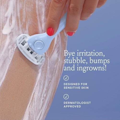 Billie Razors for Women Shave Kit - Women's Razor with 4 x 5-Blade Refills & Magnetic Holder | Cool Blue