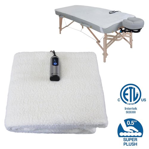 Earthlite Massage Table Warmer - 2-in-1 Fleece Pad with 3 Heat Settings & 13ft Cord | ETL Certified