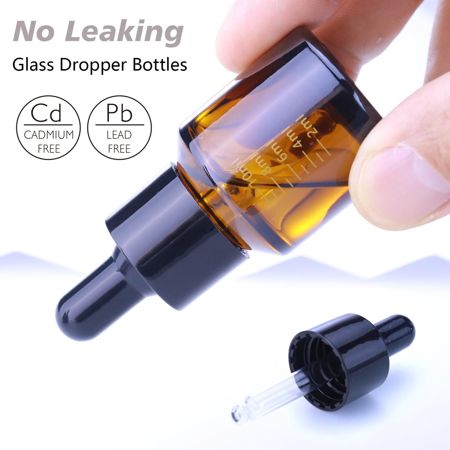 Matifaner 15ml Dropper Bottles with Measurement, Glass Essential Oil Jars Amber, 1/2 oz Bottles with Glass Eye Dropper for Essential Oil,Tincture