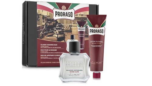 Proraso Shaving Kit - Nourishing Cream & After Shave Balm for Coarse Beards - Premium Italian Duo