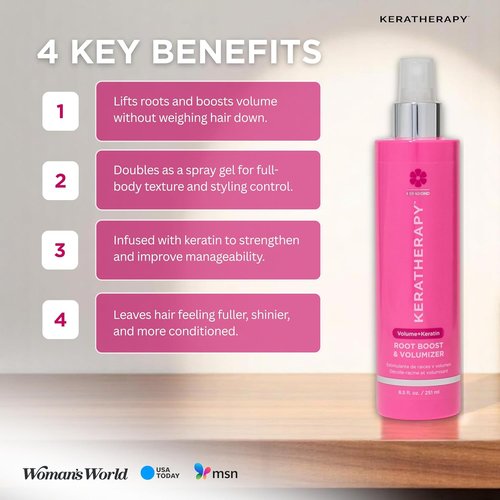 Keratherapy Keratin Infused Volume Root Boost Spray - 8.5 fl. oz. | Boost Hair Volume with Kerabond Technology & Hemp Seed Oil