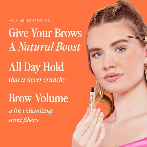 Grande Cosmetics GrandeBROW-FILL Volumizing Brow Gel - Tinted or Clear Eyebrow Mascara | Soft Flexible Hold, Water Resistant