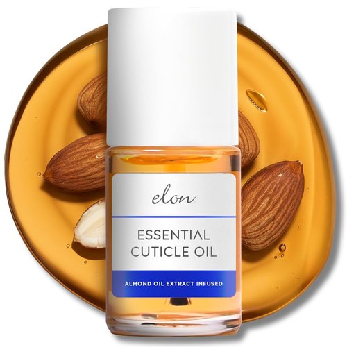 Elon Cuticle Oil for Nails - Softening & Hydrating with Almond Oil, Jojoba & Vitamin E - 0.5 oz Bottle