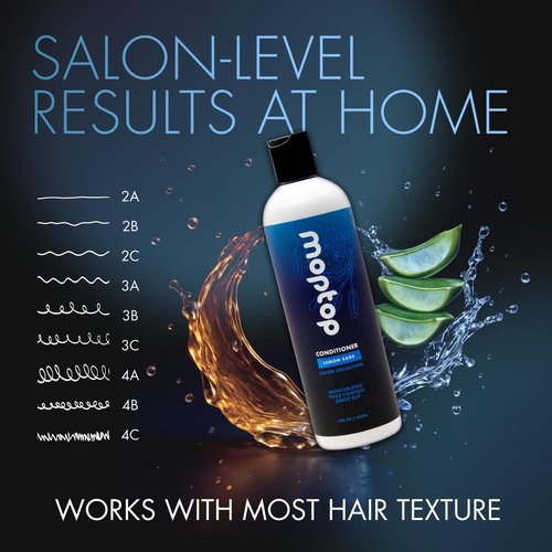 MopTop Salon Daily Conditioner - Color Safe Moisturizer for Dry, Damaged Hair | Sulfate & Paraben Free, 12oz