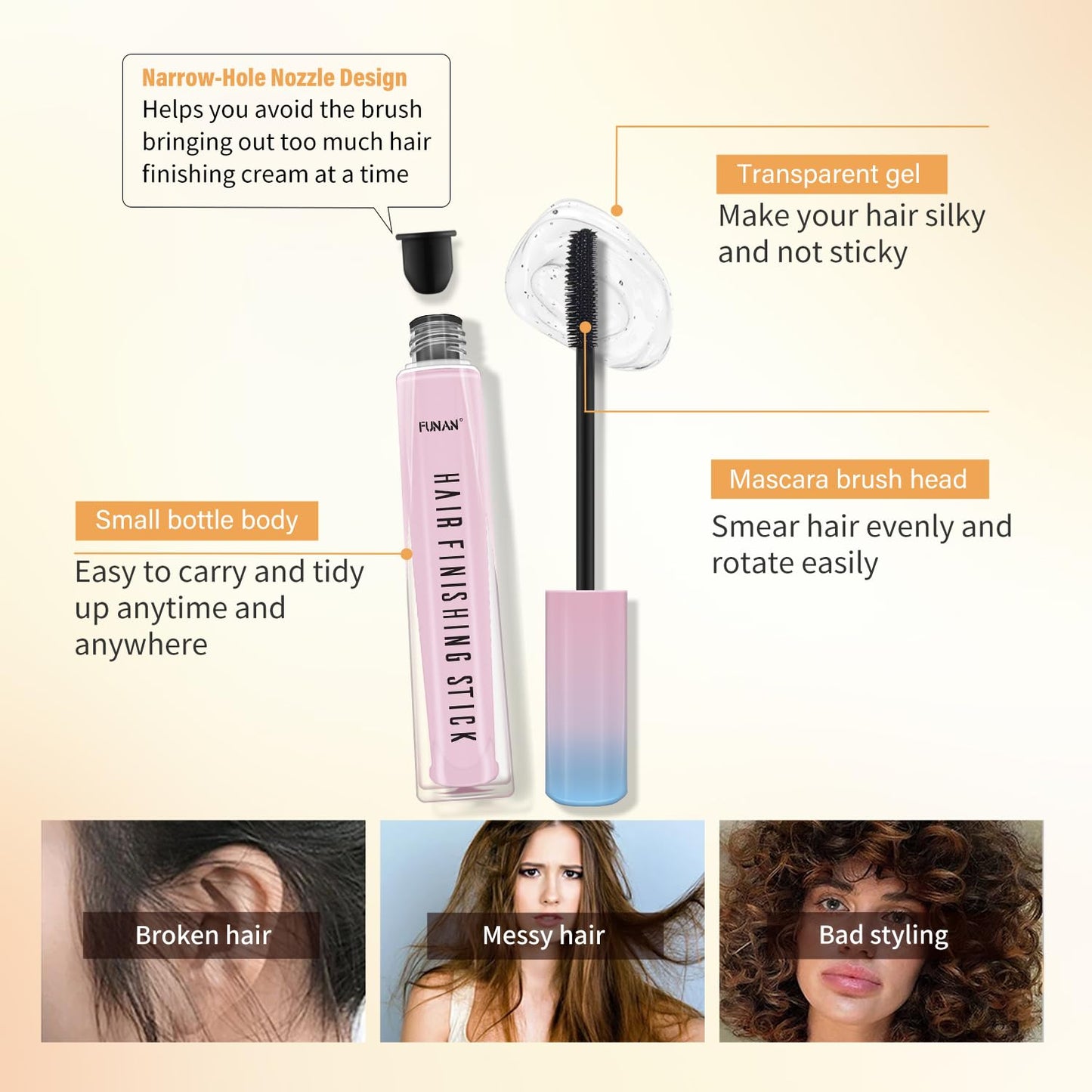 PasaRose 7Pcs Hair Wax Set for Non-Greasy Styling - Includes Wax Sticks, Finishing Sticks, Styling Combs, and Elastic Bands