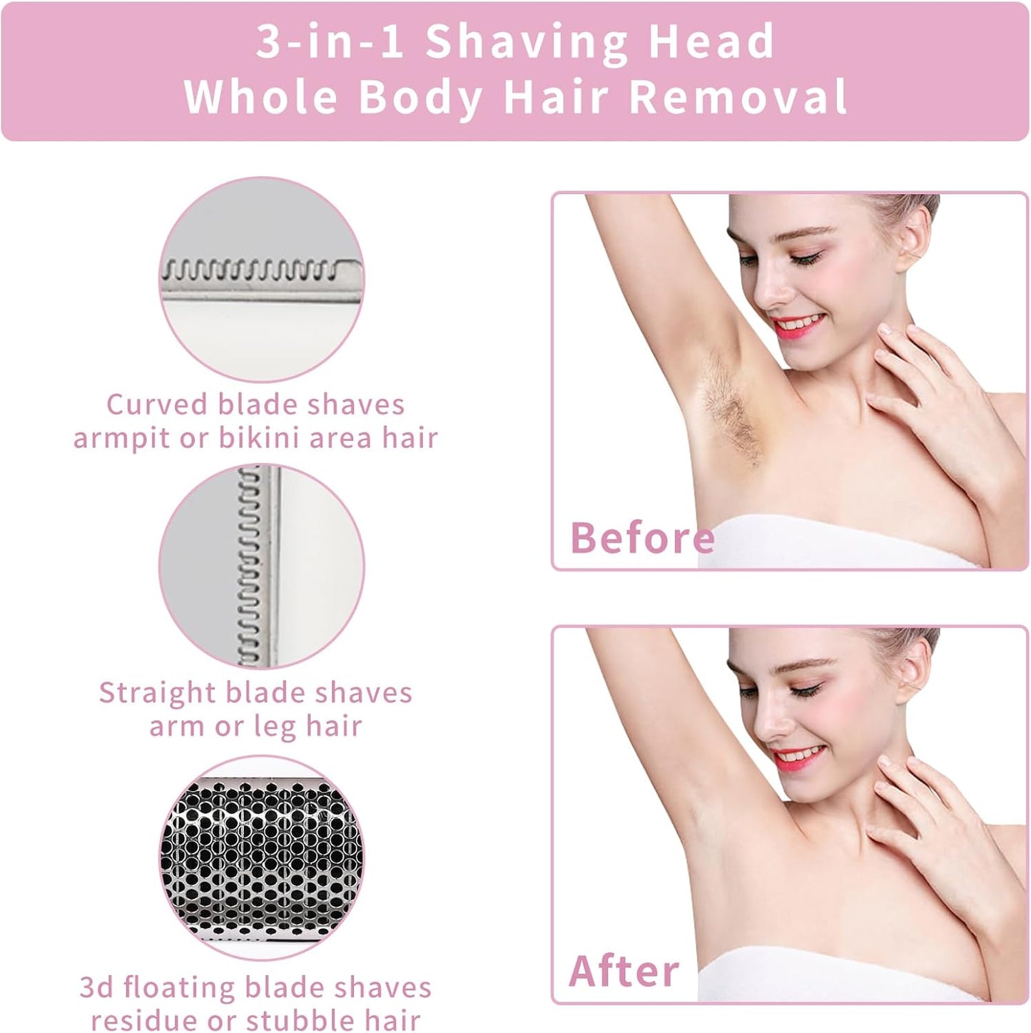 Skiennix LED Display Electric Razor - 4-in-1 Rechargeable Wet & Dry Shaver for Women & Men | Purple