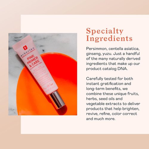 Erborian Pink Primer & Care - Multifunctional Pore-Blurring Cream | Hydrating Rosy Makeup Base