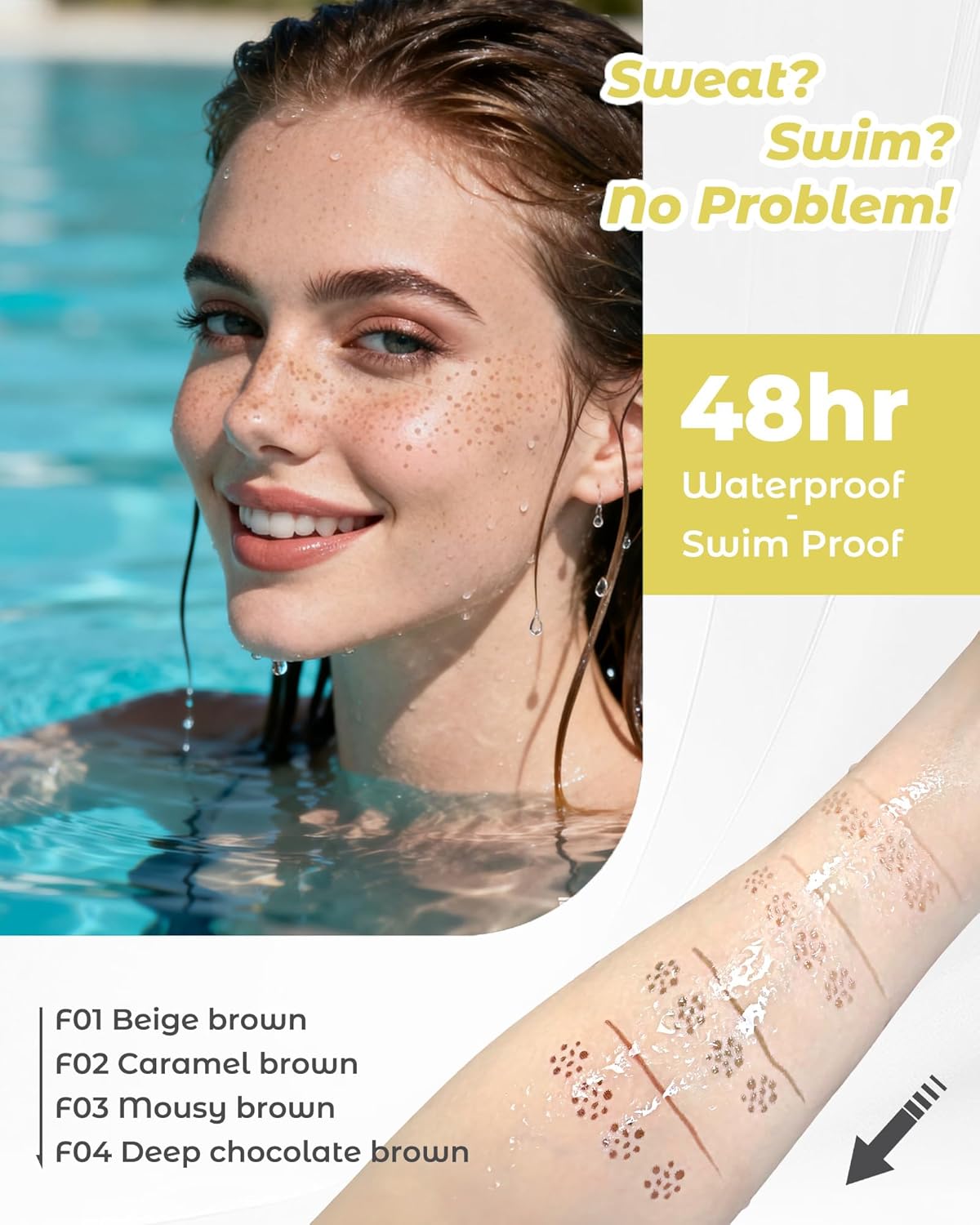 Skiennix Dual Ended 2-in-1 Faux Freckle Stamp Pen - Waterproof & Long-Lasting Makeup Tool for Women