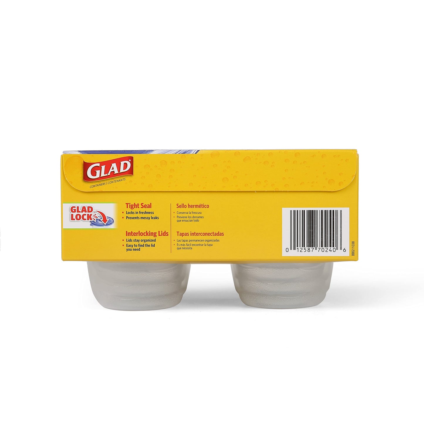 Glad GladWare To Go Snack Food Storage Containers - Medium Round - Meal Container Holds up to 24 Ounces of Food - Lock Tight Seal, 4 Count