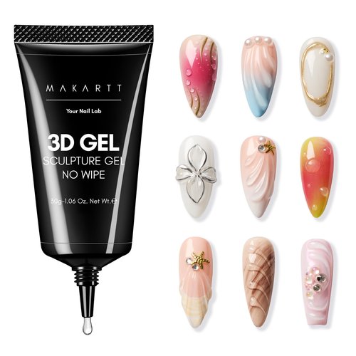 Makartt 3D Gel Nail Art - 30g Sculpting Gel Glue for Drawing, Molding, Sculpture, Gems & Decoration, Clear No-Wipe Gels Polish for DIY Nail Designs