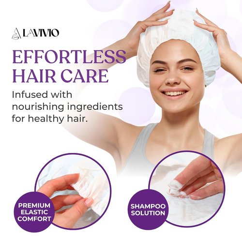 **Regine Switzerland No Rinse Shampoo Caps - Waterless Hair Washing for Bedridden & Elderly - 6 Pack with Aloe Vera**