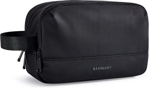 BAGSMART Travel Toiletry Bag - Water-Resistant Dopp Kit for Men | Medium Size, Black