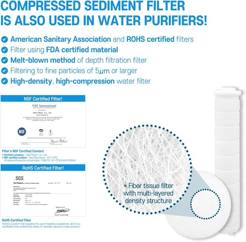 Pure Sediment Filters by AJ-8200 | 6-Pack Showerhead Replacement Filters Inspired by Korea's Beauty Culture