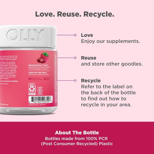 OLLY Period Hero Gummies - PMS Support Supplement with Chasteberry & Vitamin B6 | Cran-Raspberry Flavor, 60 Count