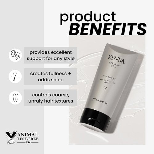 Kenra Styling Gel 17 - High Hold Hair Gel for Fullness & Shine | Alcohol-Free, Non-Drying | Medium to Coarse Hair