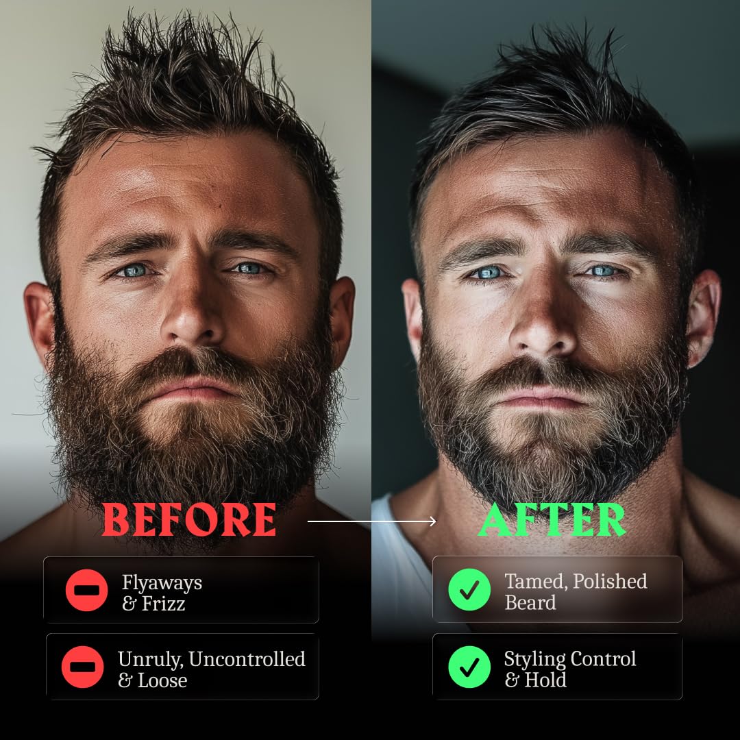 Striking Viking Beard Balm - Leave-In Conditioner with Argan & Jojoba Oils | 2 Oz Bergamot Thunder