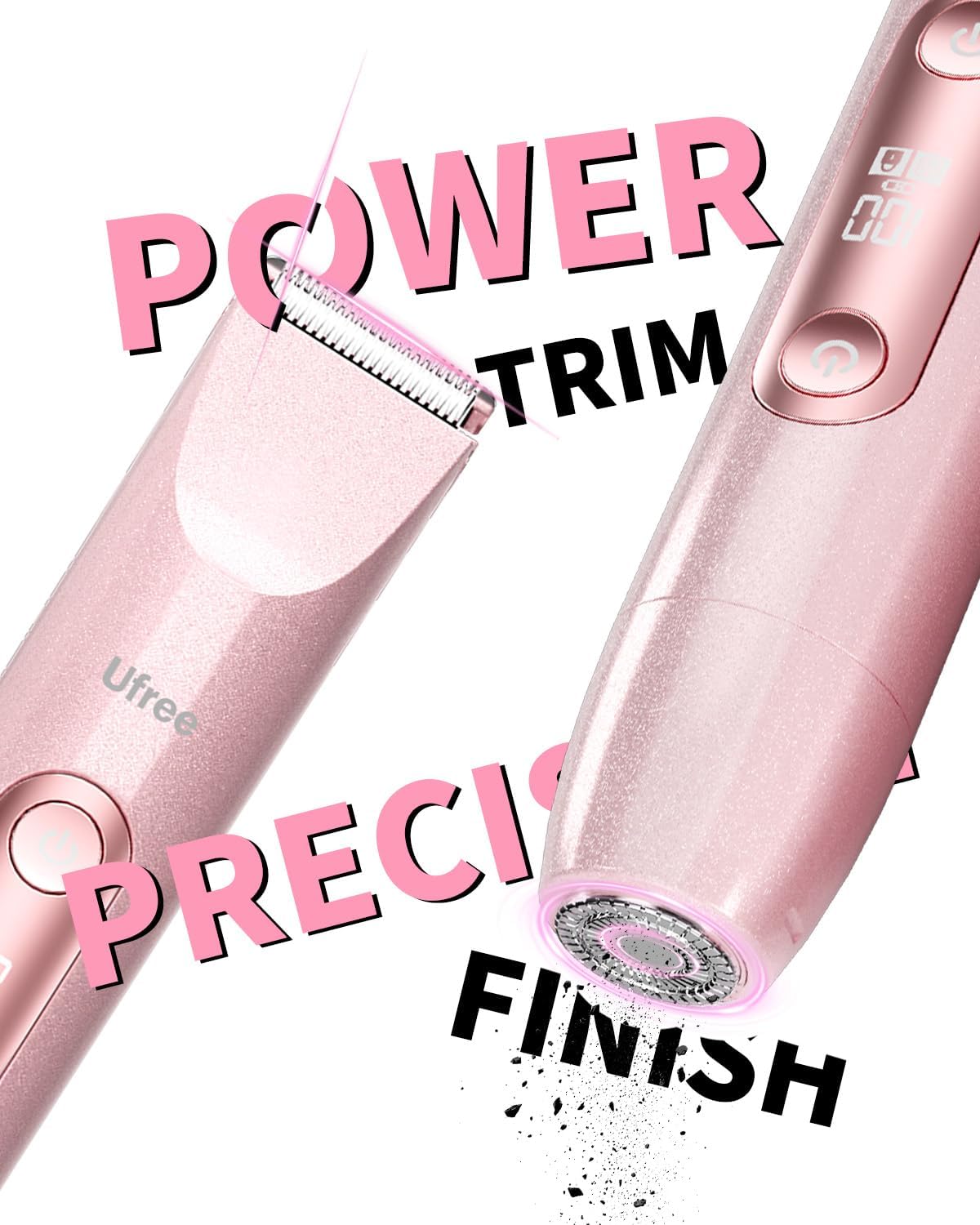 Ufree Bikini Trimmer - Electric Dual Head Razor for Women | Waterproof Rechargeable Shaver for Body & Face