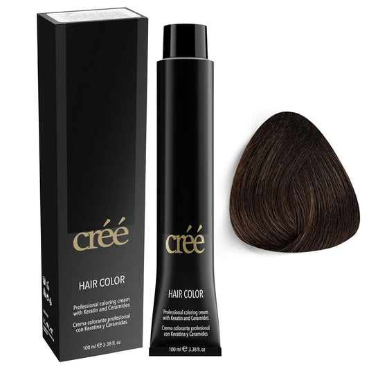Cree Professional Brown Permanent Hair Color - Long-Lasting Gray Coverage | 100ml (3.4 fl. oz.)