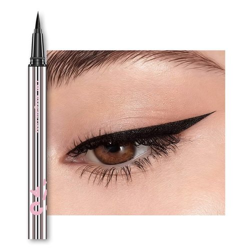 CHARMACY Liquid Eyeliner - Waterproof Intense Black Pen with Ultra Fine Tip | Long-Lasting & Smudge-Proof, 0.6ml