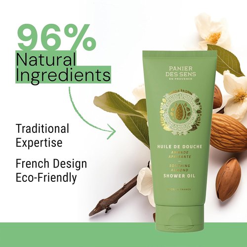 Panier des Sens - Almond Body Wash for Women & Men - Gentle Shower Gel with 96% Natural Ingredients - 6.8 Fl Oz, SLS Free, Vegan