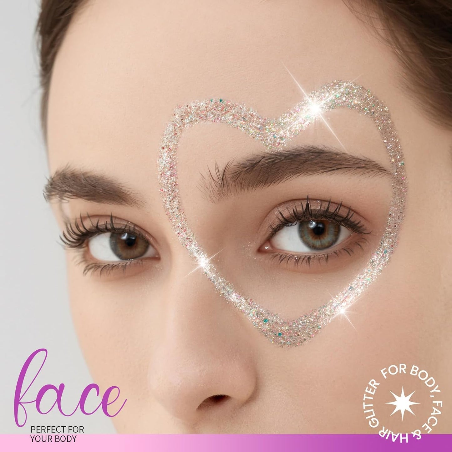Teenitor Face Glitter Set - 2pcs Versatile Body & Hair Glitter Gel, 20g/0.7oz, White Makeup Essentials
