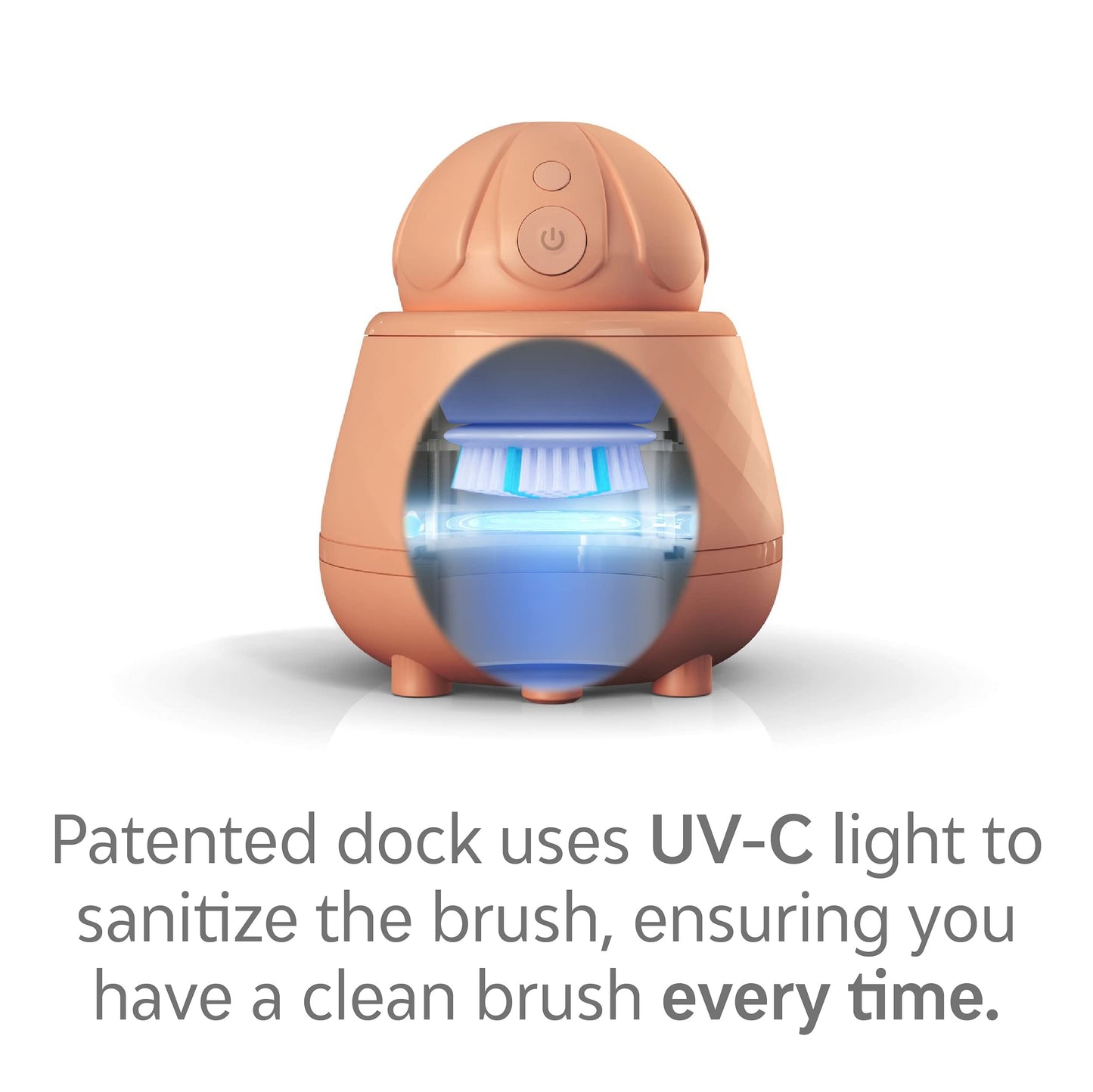 TAO Clean Ona Diamond Orbital Facial Brush and Cleansing Station, Electric Face Cleansing Brush with Ergonomic Handle, Dual Speed Settings, Orange