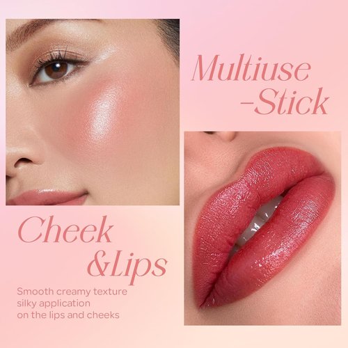 Regine Switzerland Mineral Color Balm - SPF 35 Multi-Color Stick for Lips, Cheeks & Eyes - Blendable, Creamy Formula in Pink