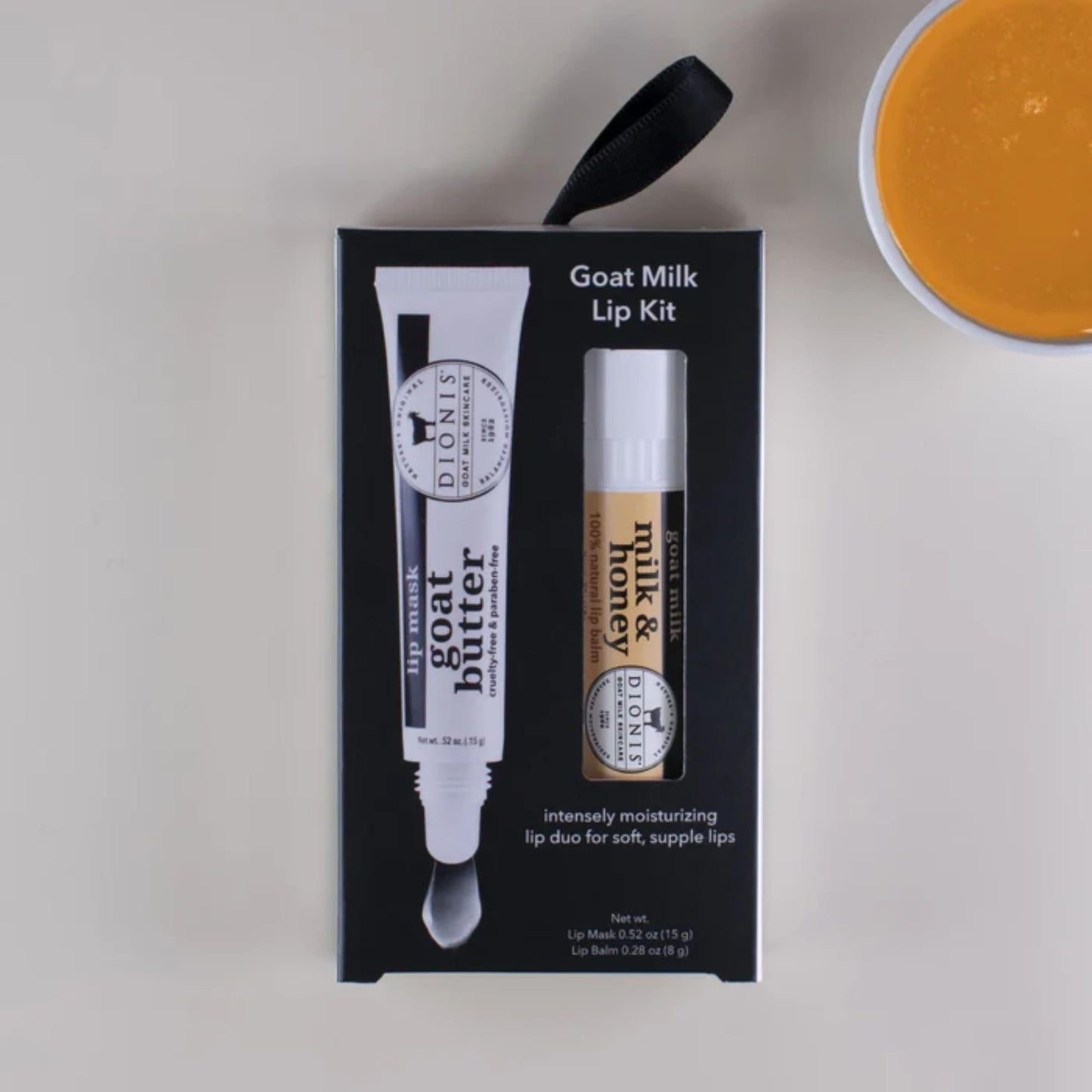 Dionis Goat Butter Overnight Lip Mask & Lip Balm Kit - Goat Milk, Jojoba & Moringa Oils Moisturize & Repair Chapped Lips Overnight while Lip Balm Keeps Moisture Locked In All Day, Milk & Honey