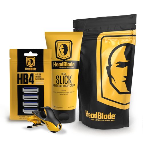Moto Men's Head Shaving Kit - Includes HeadSlick Shaving Cream, Razor & Blade Refills | 8 oz