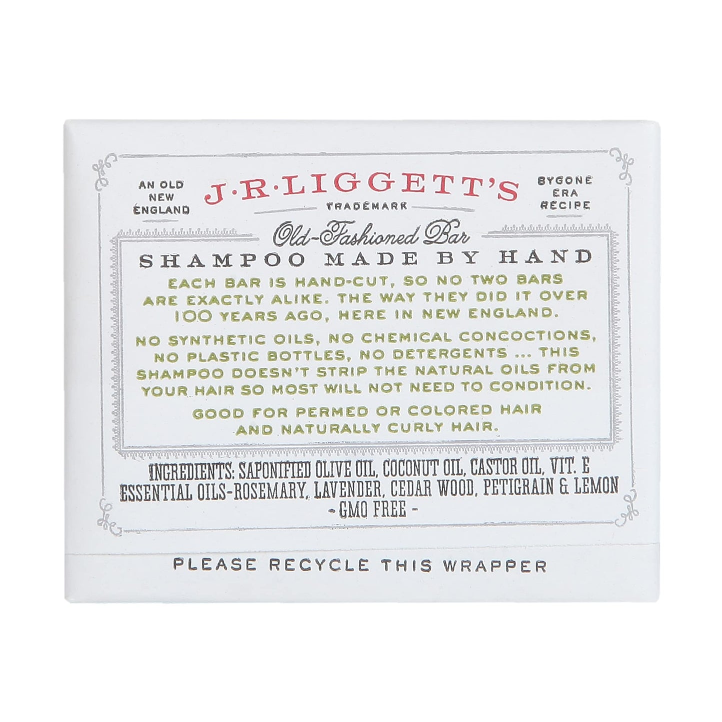 J·R·LIGGETT'S All-Natural Shampoo Bar for Hair | Herbal Formula | Supports Strong Healthy Hair | Nourish Follicles w/Antioxidants and Vitamins | Detergent/Sulfate-Free | 2 Pack 3.5 oz Bars