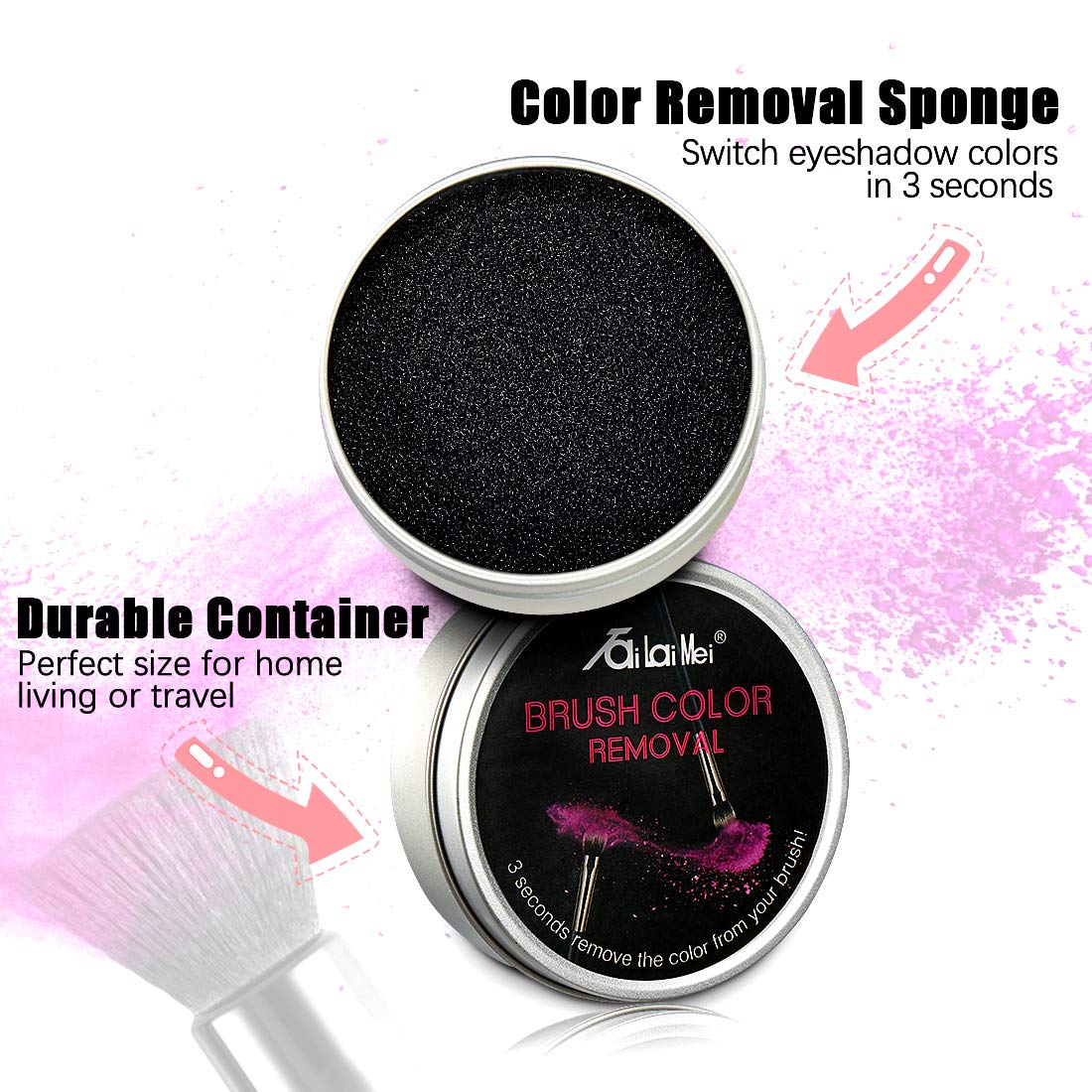 TailaiMei Makeup Brush Cleaner Sponge - Effortlessly Remove Makeup Without Water or Chemicals | 2 Pack