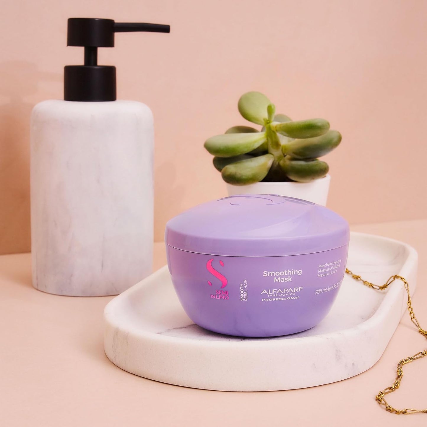 Alfaparf Milano Semi Di Lino Smooth Gift Set - Sulfate-Free Shampoo, Hair Mask & Smoothing Cream for Frizzy Hair