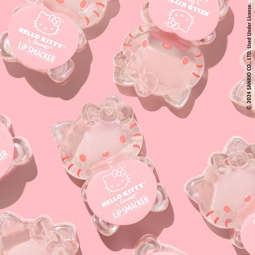 Lip Smacker Hello Kitty Lip Balm, Peach Gummy Flavored Moisturizing, Smoothing Soft Shine, Hydrating & Protecting Fun Tasty Flavors, Cruelty-Free - Positively Peach
