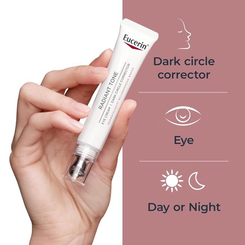 Eucerin Radiant Tone Eye Cream - Dark Circle Corrector with Thiamidol & Hyaluronic Acid | 0.5 Oz