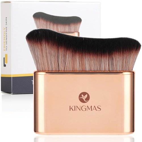 KINGMAS Self Tanner Brush - Soft Vegan Kabuki Makeup Brush for Flawless Tanning & Blending